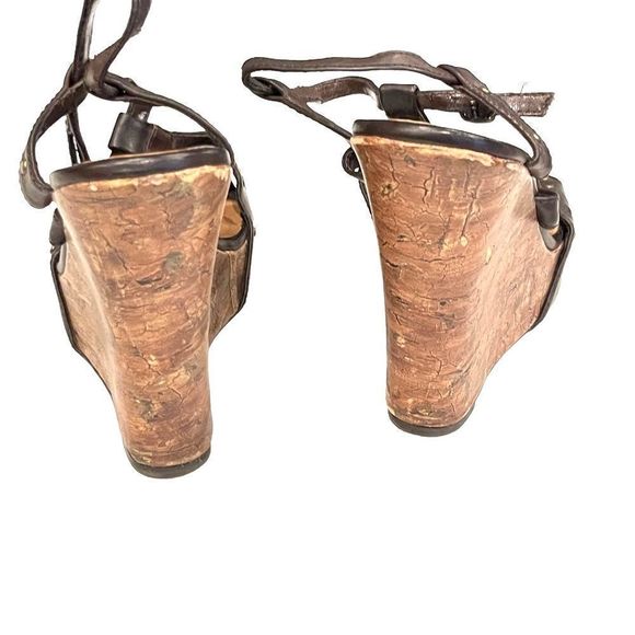 Rue 21 Brown Summer Cork Wedges Size 8/9 - Picture 9 of 9